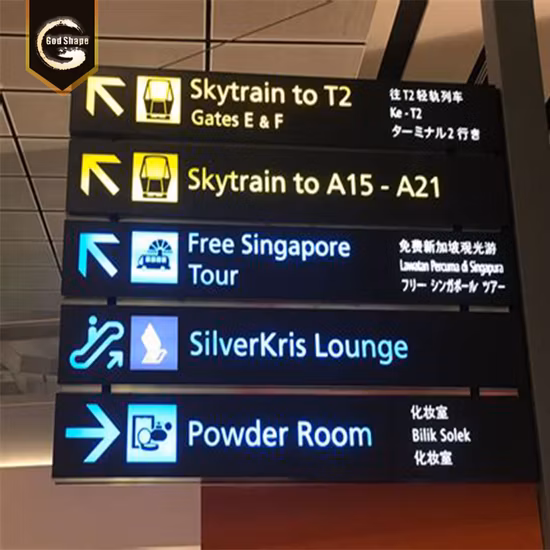Airport Wayfindind Hanging Signage LED Sign