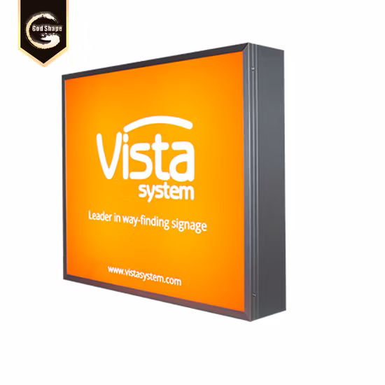 Edelstahl-Metall-Acryl-LED-Quadrat-Lichtkasten-Blade-Schild